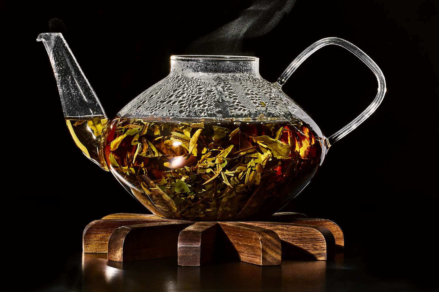 Brewing tea in a pot